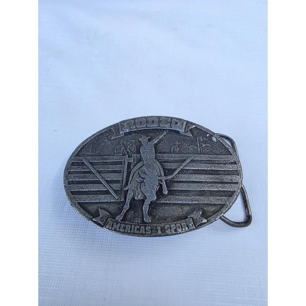 Western Cowboy rodeo belt buckle Arroyo Grande Bergamot Brassworks 1977